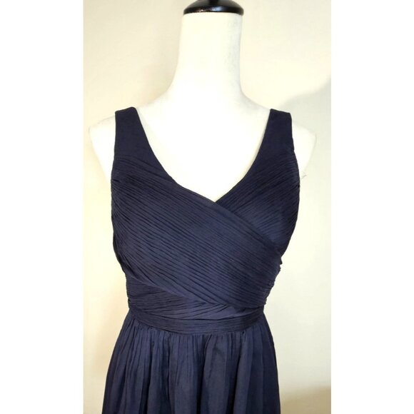 J. Crew Heidi Bridesmaid Dress Silk Chiffon Navy Size Petite 8 NWT - Picture 2 of 11
